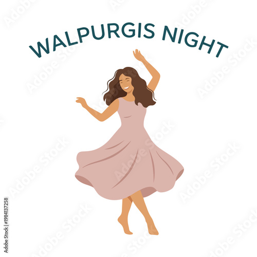 Vector of a woman celebrating "Walpurgis Night" 2