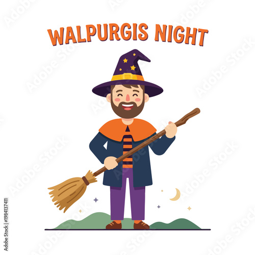 Vector of a man celebrating "Walpurgis Night" 2