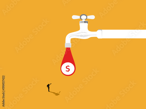 businesswoman is looking for ways to make money from faucets.