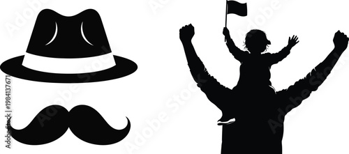 Photos Silhouette collection hat celebrating figure and a distinctive mustache