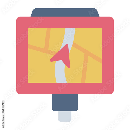 gps flat icon. navigation map. route tracking. travel planning.