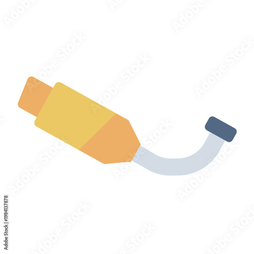 exhaust pipe flat icon. smoke outlet. engine muffler. gas emission.