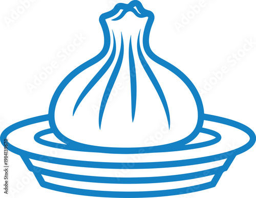 Khinkali icon vector food symbol traditional dish object