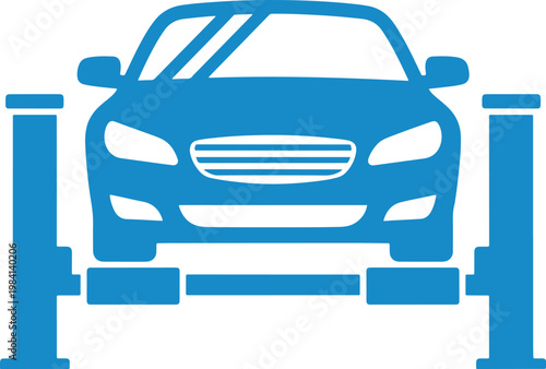 Car on lift icon for auto repair vector illustration