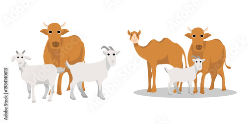 Illustration of Sacrificial Animals for Eid al-Adha