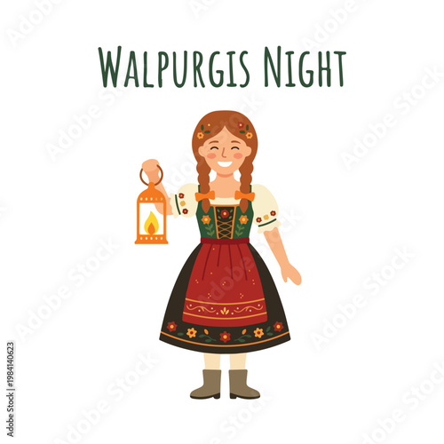 Vector of a woman celebrating "Walpurgis Night" 6