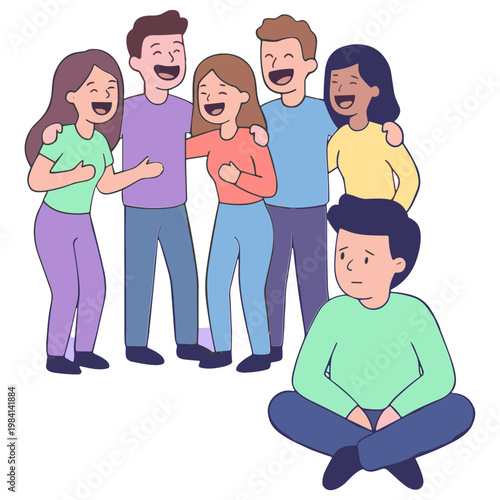 Group of people laughing and joking together outdoors with friends