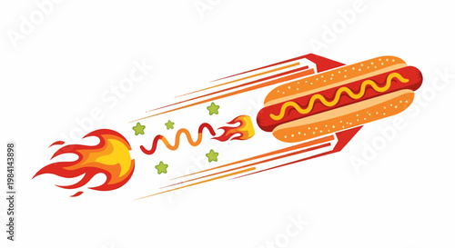 A hot dog soaring through space.
