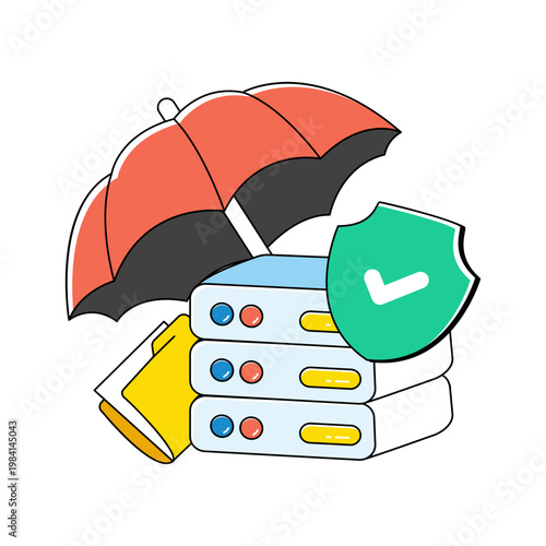 An icon design of server insurance 