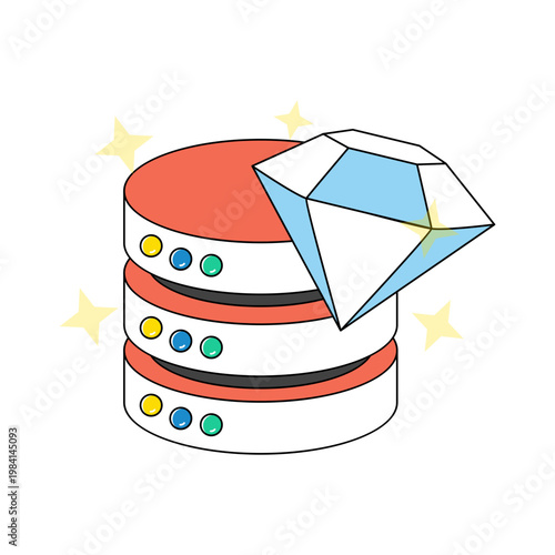 Editable design icon of precious database 