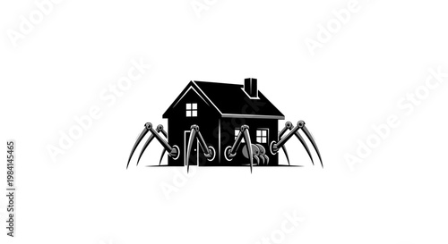 spiders crawling on a house.