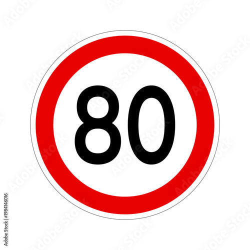 Speed Limit 80, Vector Sign