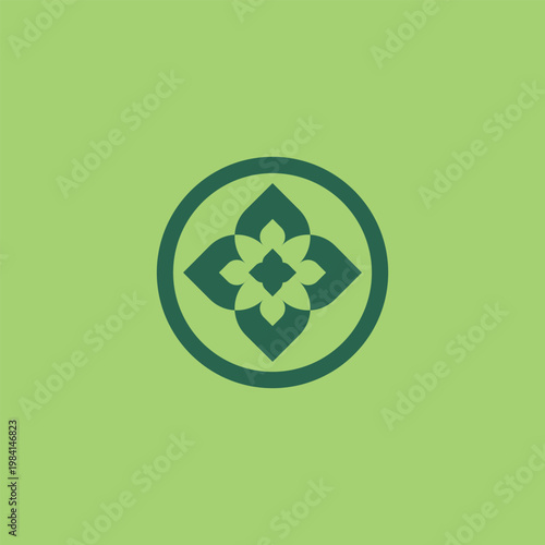 Abstract three leaf layers logo. leaf icon dynamic green color nature