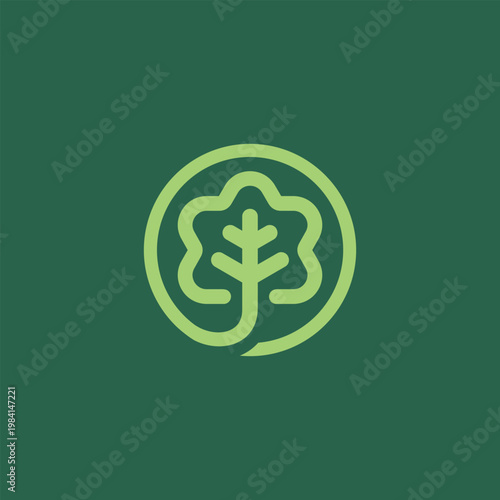 circle leaf logo. leaf icon dynamic green color nature