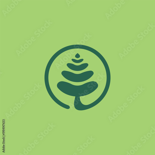 zen balance leaf logo. leaf icon dynamic green color nature