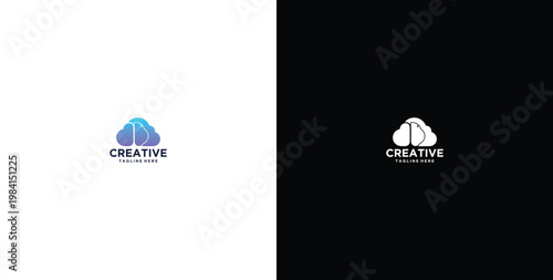 smart cloud modern technology design logo