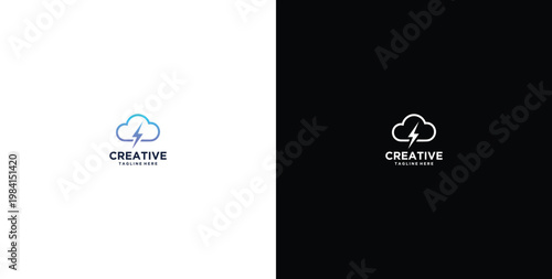smart cloud modern technology design logo