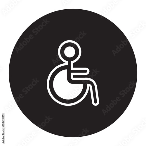 Vector of Wheelchair Accessibility Symbol Icon_Circle Glyph Icon
