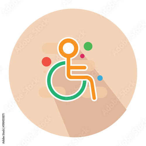 Vector of Wheelchair Accessibility Symbol Icon_Circle Flat Icon