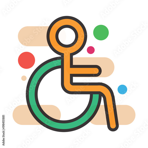 Vector of Wheelchair Accessibility Symbol Icon_Flat Line Icon