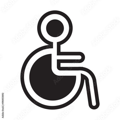 Vector of Wheelchair Accessibility Symbol Icon_Glyph Icon