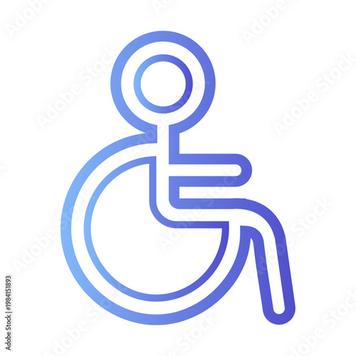 Vector of Wheelchair Accessibility Symbol Icon_Gradient Line Icon