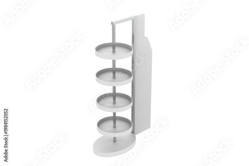 Super Market Display Stand Isolated On White Background. 3d illustration