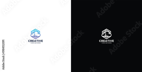 smart cloud modern technology design logo