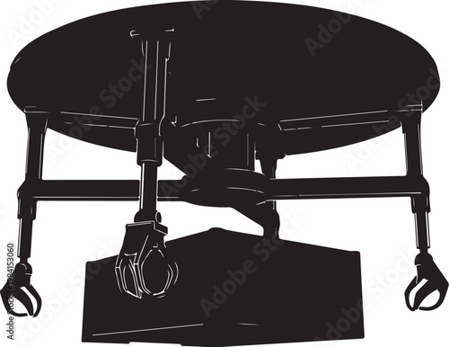 Industrial turntable, heavy duty, black metal, rotary table, machinery