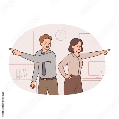 A cheerful man smiles while looking back over his shoulder in an illustration.