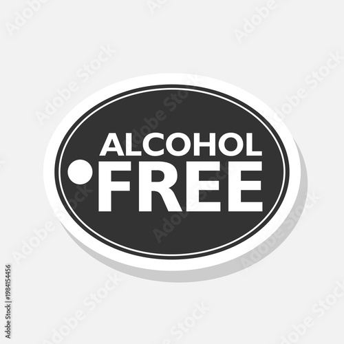 Alcohol Free tag icon sticker isolated on gray background