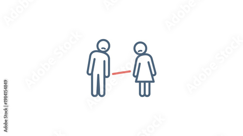 Social Distancing Icon Showing Safe Distance Between People