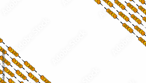 Satay Pattern Design. Souvlaki Skewer Food Illustration. Grilled Meat Stick Motif. Handdrawn Street Food Style. Background For Packaging Textile.