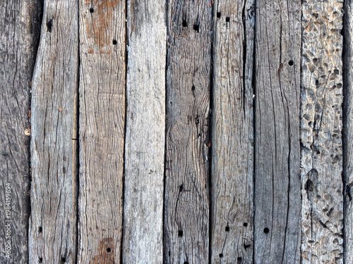 Weathered Rustic Wooden Planks with Textured Surface
