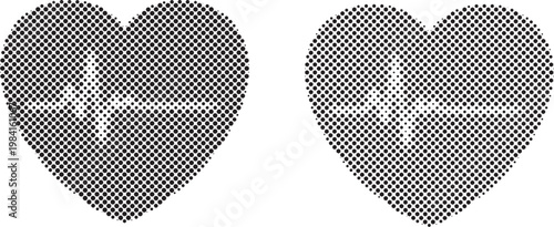 World Health Day Heart and Pulse Silhouette with Halftone Dot Effect