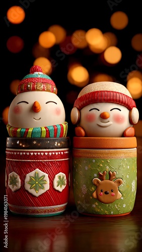 Cute Christmas Snowman Jar Ornaments