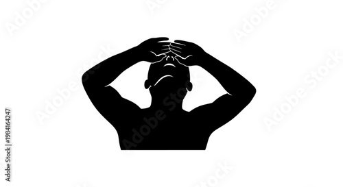 A silhouette of a stressed person.