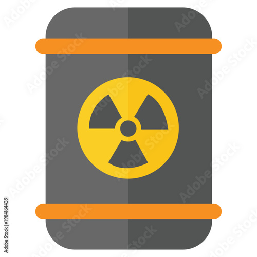Radiological Hazard: A symbolic representation of a hazardous radioactive material container, with a prominently displayed warning symbol, designed to alert and caution.