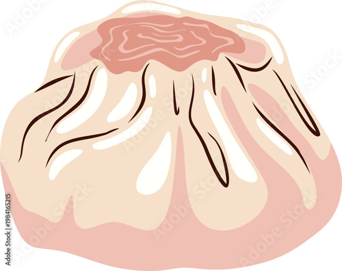Illustration of a Steamed Dumpling