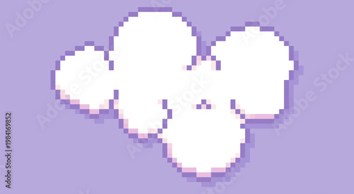 Pixel game art cute color cloud.