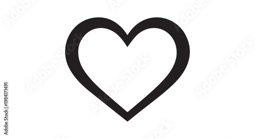 Outline heart icon, symbolizing love and affection, Valentines Day and romance.