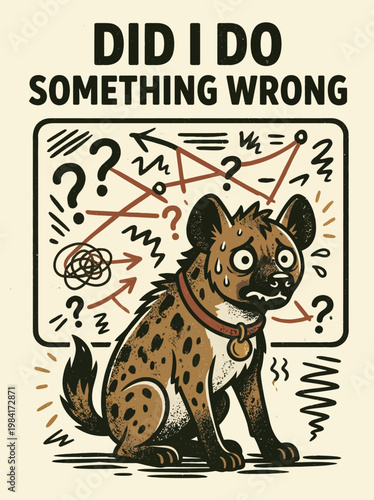 Brown Spotted Dog Looks Worried.
