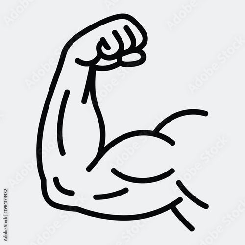 Fotografie Flexing bicep arm muscle icon signifying strength and fitness with strength body