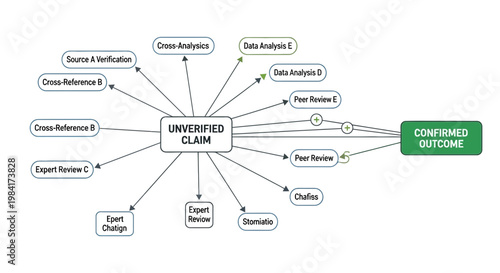 Press freedom day, Unverified claim, confirmed outcome, business process, workflow diagram, vector flowchart