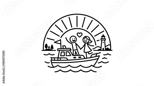 Romantic Boat Ride on a Sunny Day