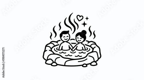 Couple Relaxing in a Hot Tub