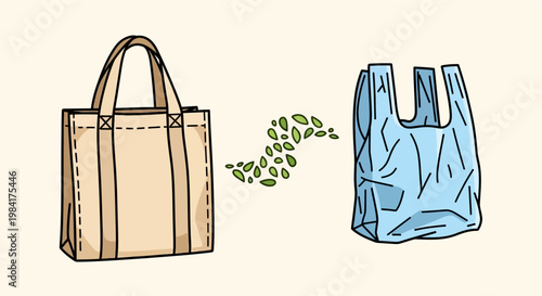 Conscious Consumerism Opting for Reusable Canvas Bags to Reduce Plastic Waste and Support a Sustainable, Environmentally Friendly Lifestyle