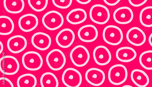 Hand drawing seamless pink abstract circles pattern