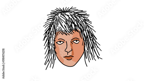 Gaia portrait, flat vector illustration