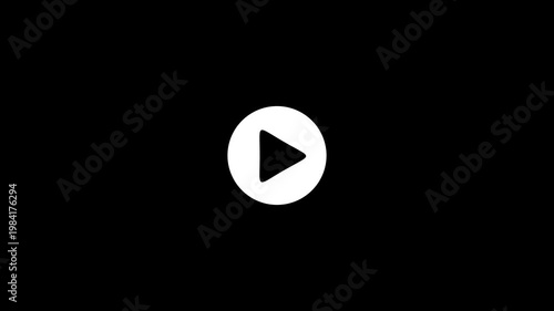 Play Button Icon animation. Video and audio music play button animation. 4k video.
